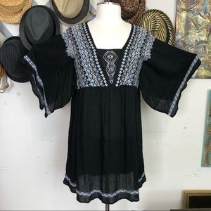 Umgee bohemian Black and embroidered dress